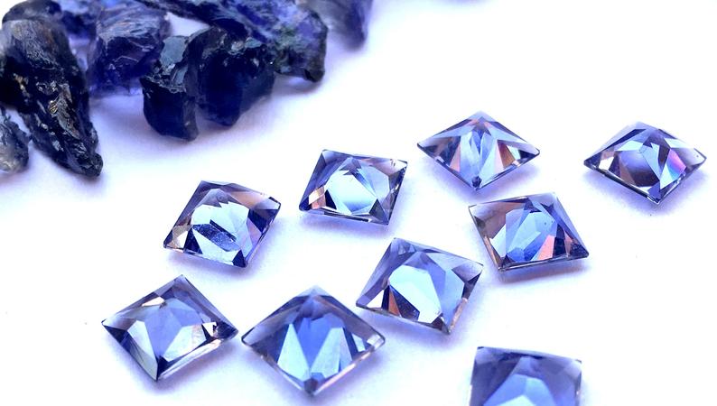 100% Natural Iolite AAA quality cut stone (Water Sapphire) Square Princess cut/ 5 MM/ 25 Pcs Price