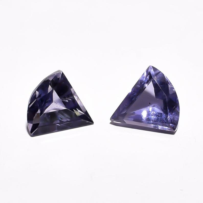 AAA Quality Natural Iolite Fancy Cut/Faceted Loose Gemstone /1 Pair Price/ 8X8X5 mm /SL-164